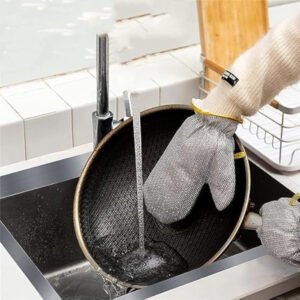 Waterproof Steel Wire Dishwashing Gloves ( ৩ জোড়া )